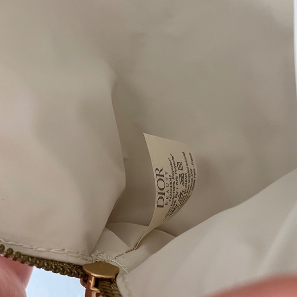 Christian Dior Gold Embroidered CD White Cosmetic Pouch Bag - Picture 8 of 8